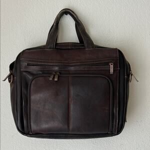 Kenneth Cole Reaction Men’s Brown Genuine Leather Laptop 16" Bag Messenger